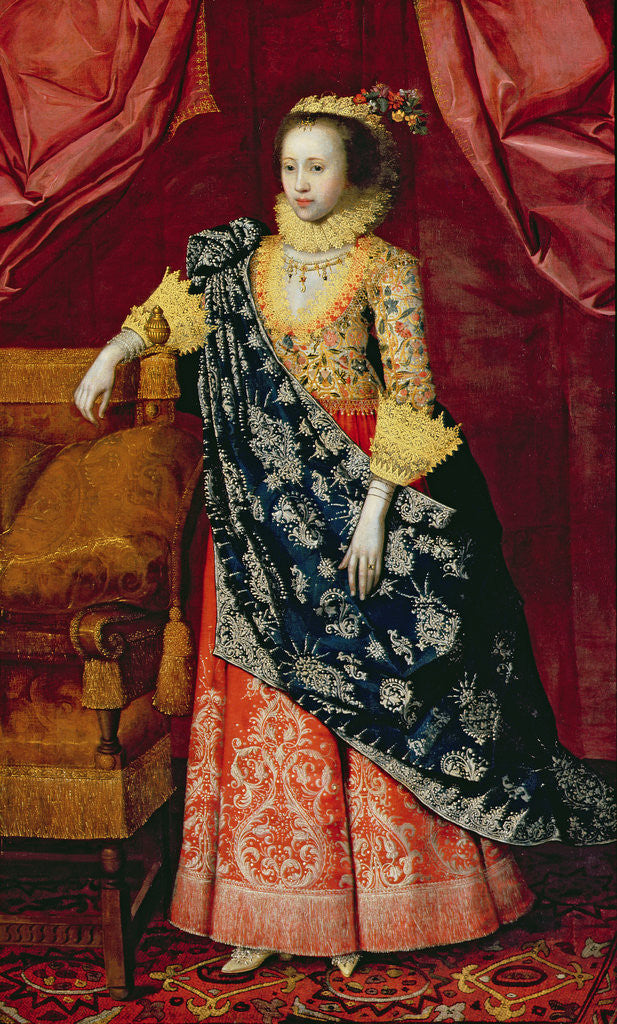 Detail of Portrait of a Lady, here called Arabella Stuart by Marcus Gheeraerts