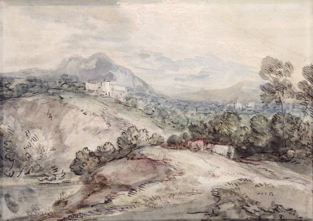 Detail of A Hilly Landscape, 1785 by Thomas Gainsborough