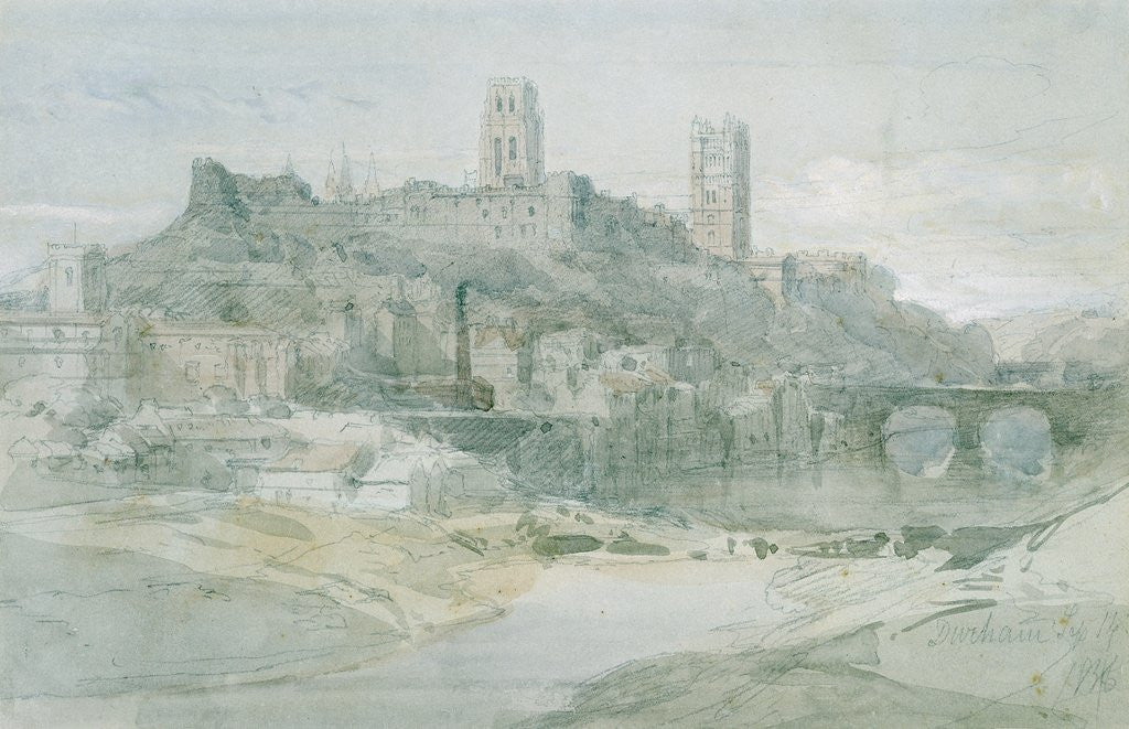Detail of Durham, 1836 by David Roberts