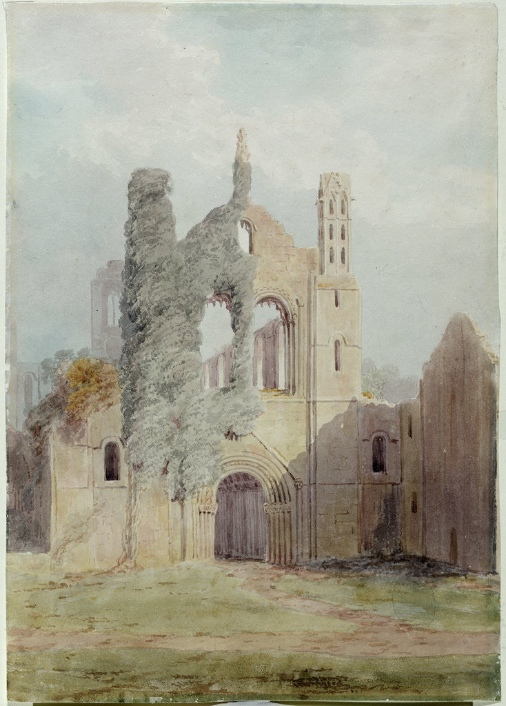 Detail of Kirkstall Abbey from the West Front by Joseph Rhodes