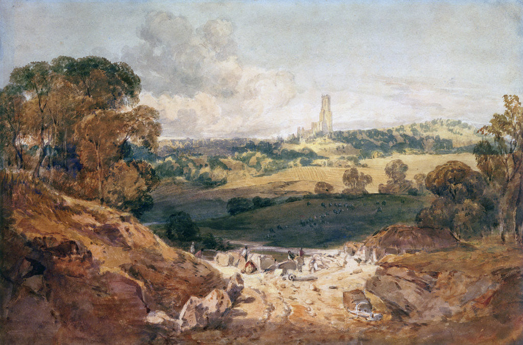 Detail of View of Fonthill from a Stone Quarry, c.1799 by Joseph Mallord William Turner