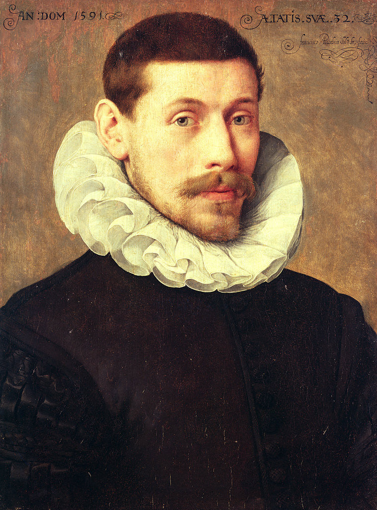 Detail of Portrait of a Man, aged 32, 1591 by Frans II Pourbus