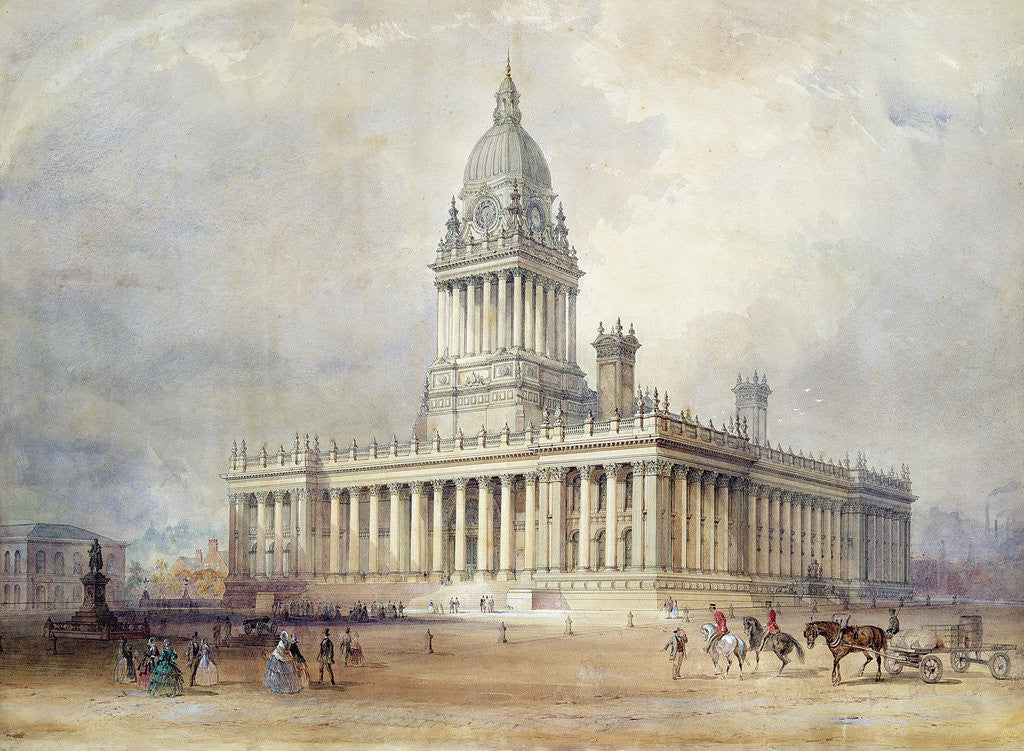 Detail of Design for Leeds Town Hall, 1854 by Cuthbert Brodrick