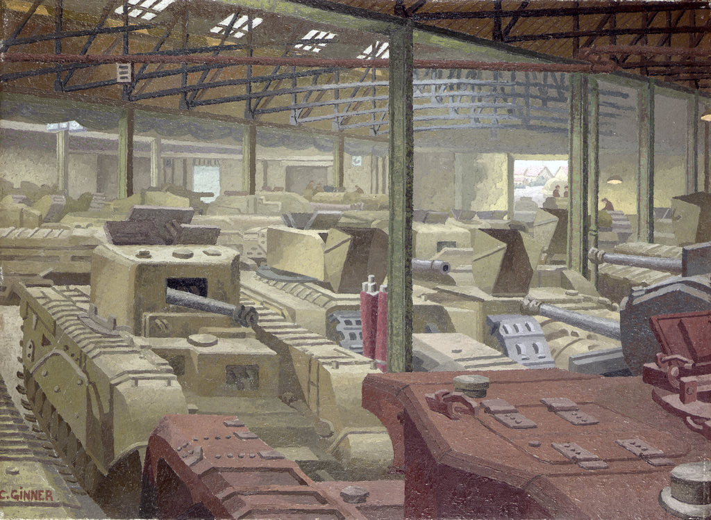 Detail of Royal Ordnance Stores by Charles Ginner
