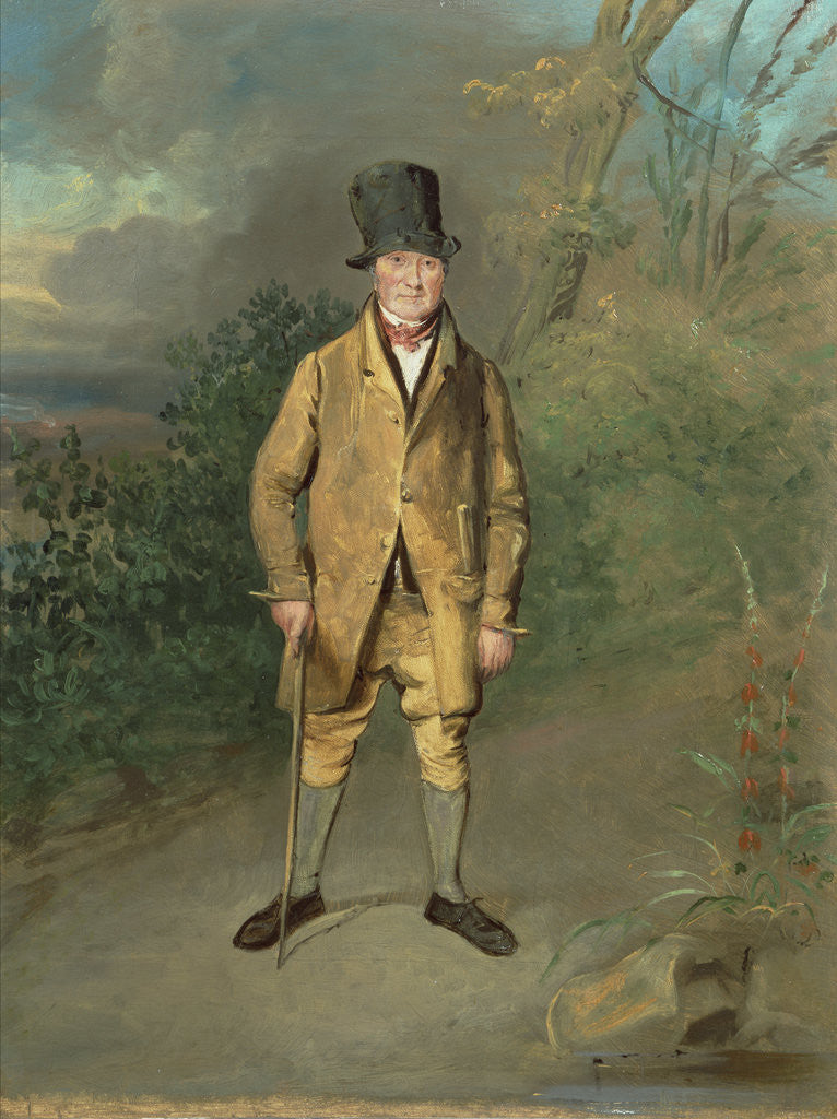 Detail of Portrait of a Gardener from Bramham Park, Yorkshire, c.1822 by George Garrard
