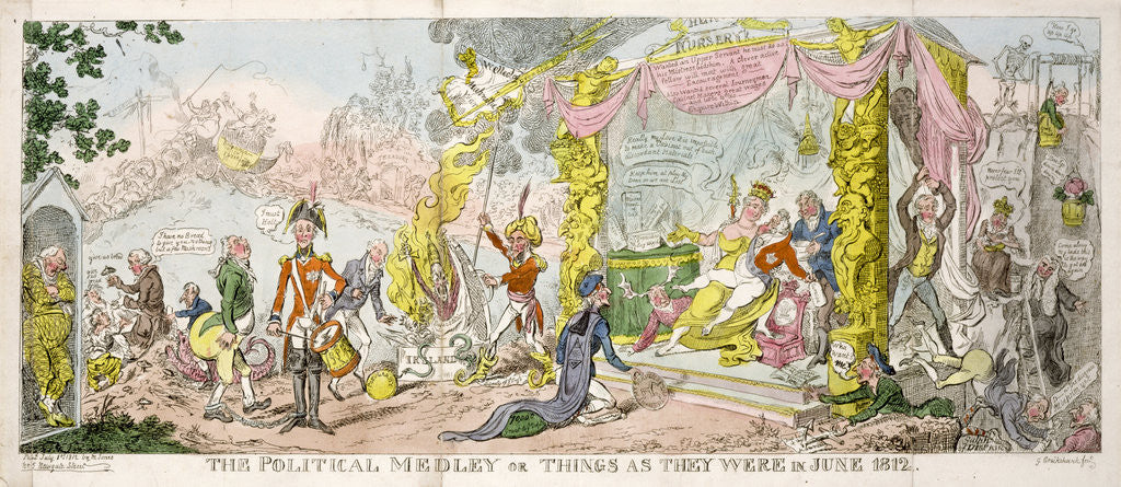 Detail of 'The Political Medley' or 'Things as They Were in June 1812', pub. 1812 by George Cruikshank