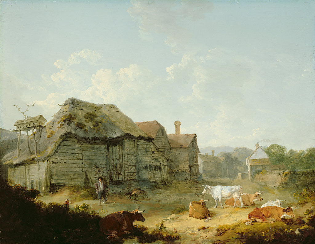 Detail of A Farmyard in Kent, 1793 by Julius Caesar Ibbetson