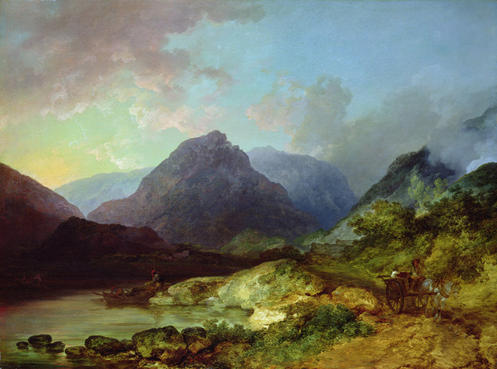 Detail of Landscape in the Lake District by Philip James Loutherbourg