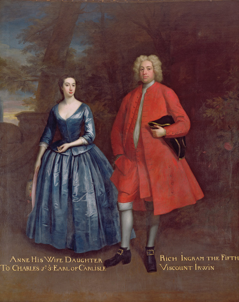 Detail of Portrait of Rich, 5th Viscount Irwin and his Wife Anne, c.1715-20 by Jonathan Richardson