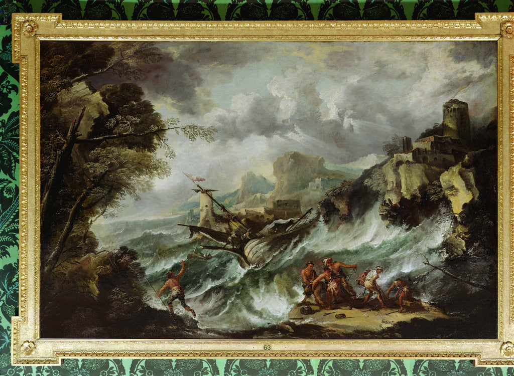 Detail of Seascape with Shipwreck, c.1700-07 by Antonio Marini