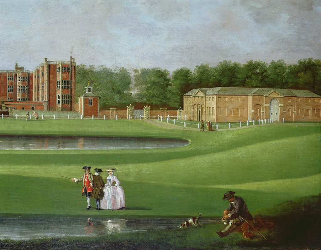 Detail of View of Temple Newsam House, detail of the stable block, c.1750 by James Chapman