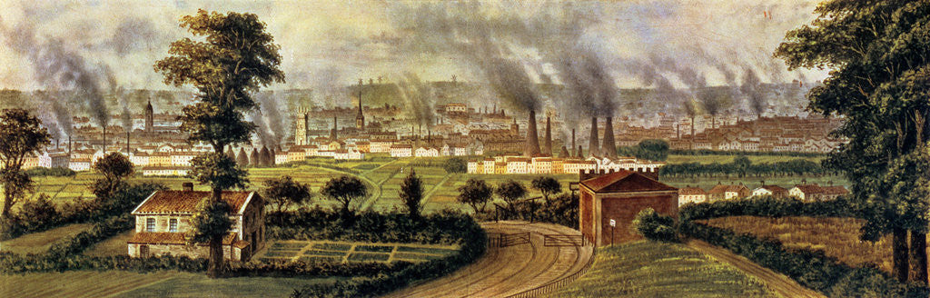 Detail of Leeds from Rope Hill, c.1840 by Alphonse Douseau