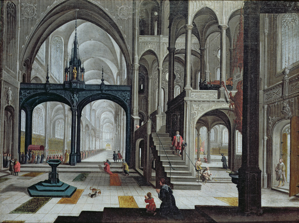 Detail of Procession in a Cathedral by Bartolomeus van Bassen