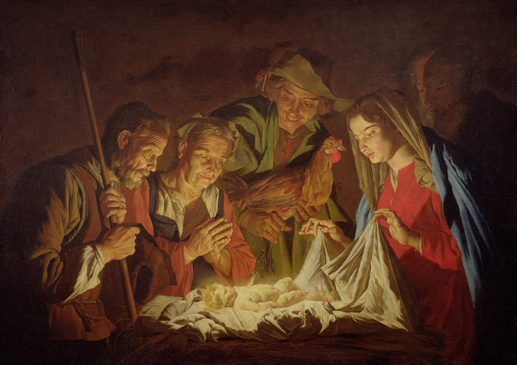 Detail of Adoration of the Shepherds by Stomer