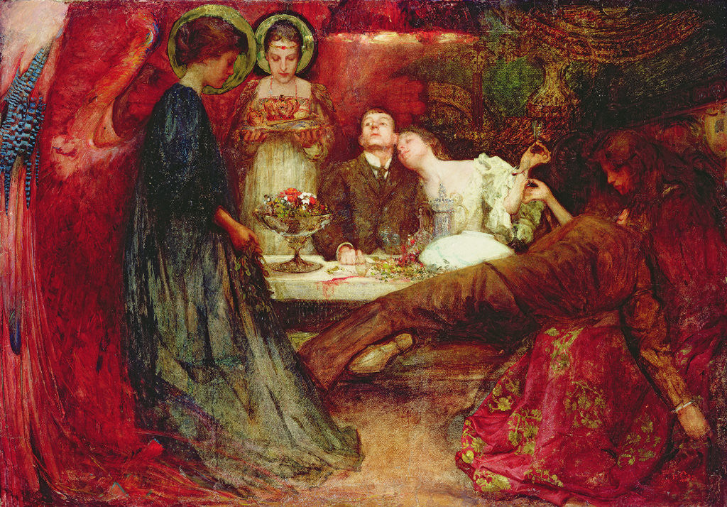 Detail of 'What are these to me and you who deeply drink of wine?', 1895 by Charles Sims