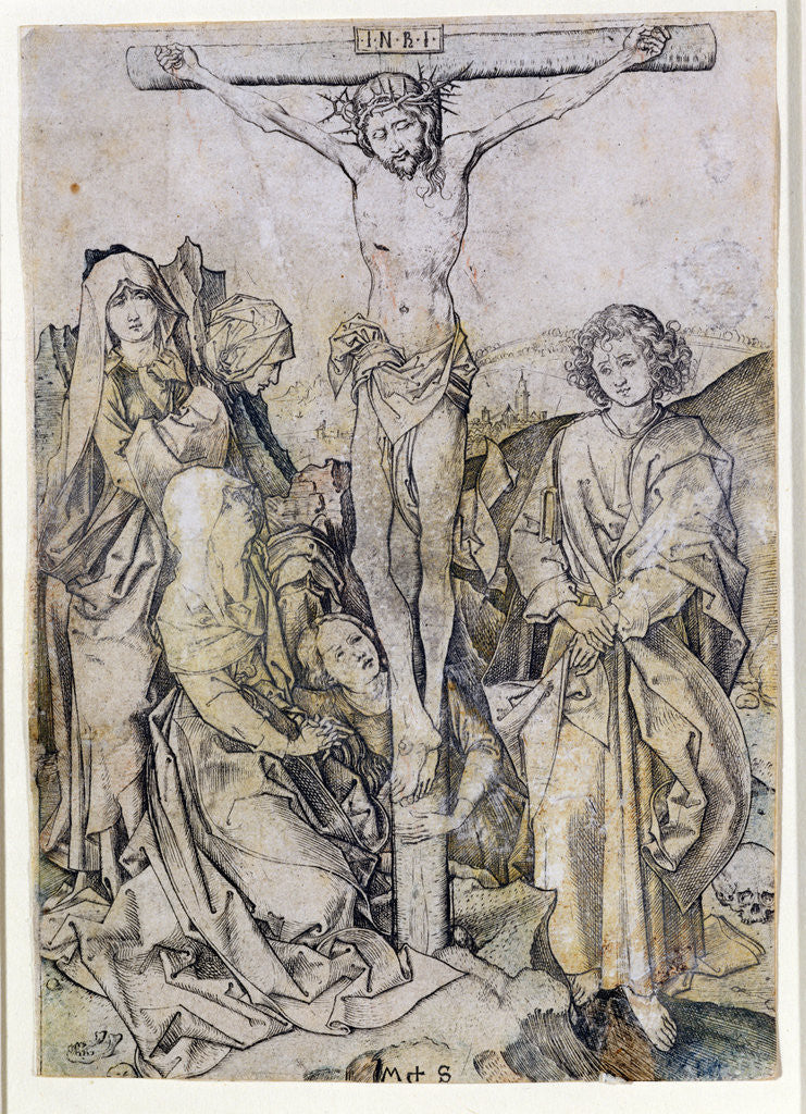 Detail of Christ on the Cross, with the Virgin and St. John by Martin Schongauer