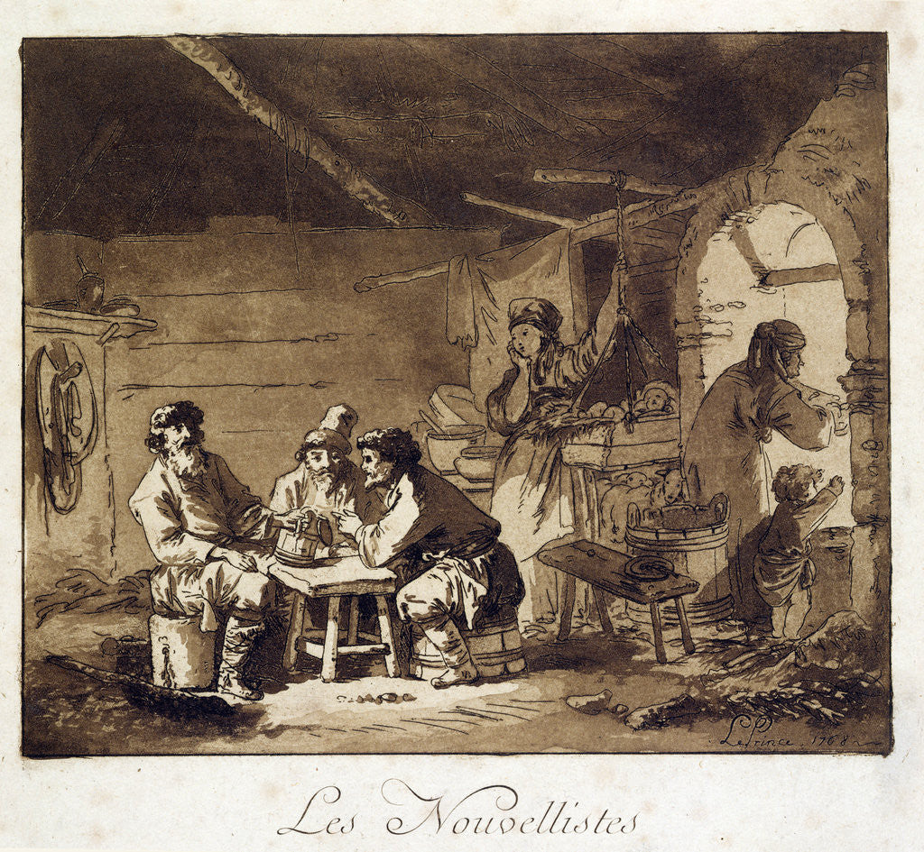 Detail of Les Nouvellistes, 1768 by Jean-Baptiste Le Prince