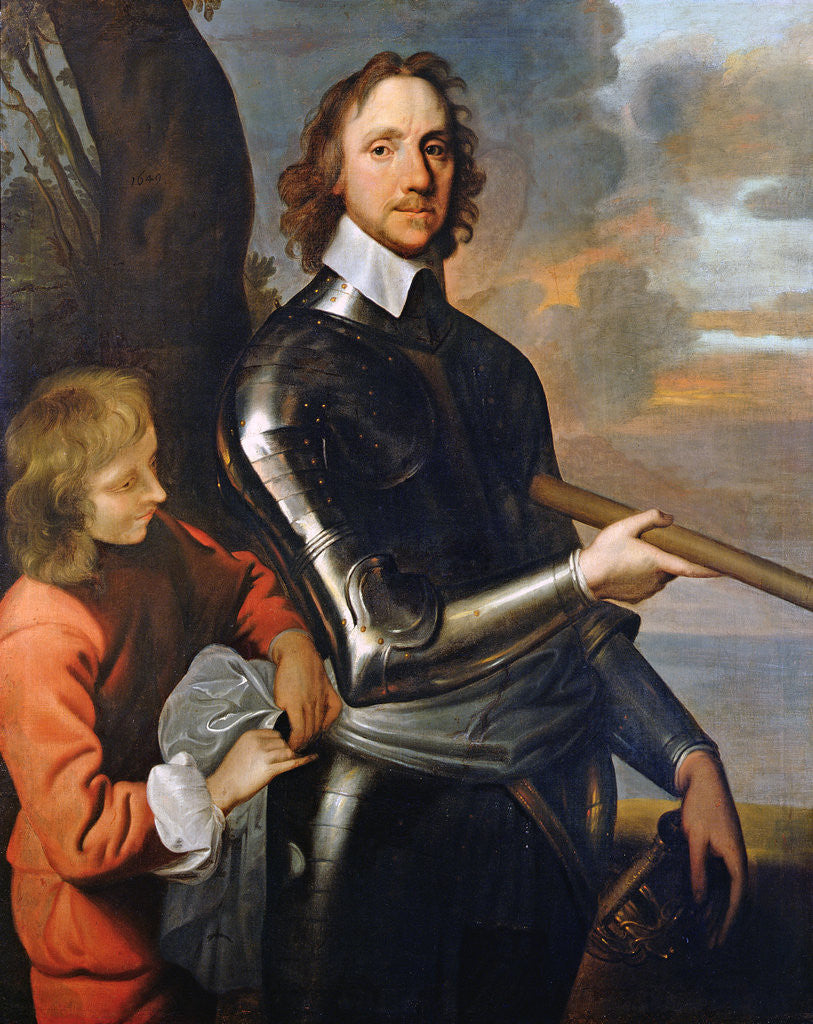 Detail of Portrait of Oliver Cromwell by Robert Walker