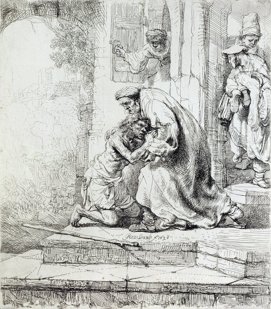 Detail of Return of the Prodigal Son by Rembrandt Harmensz. van Rijn