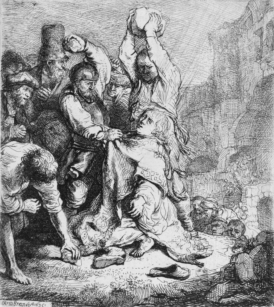 Detail of Stoning of St. Stephen by Rembrandt Harmensz. van Rijn