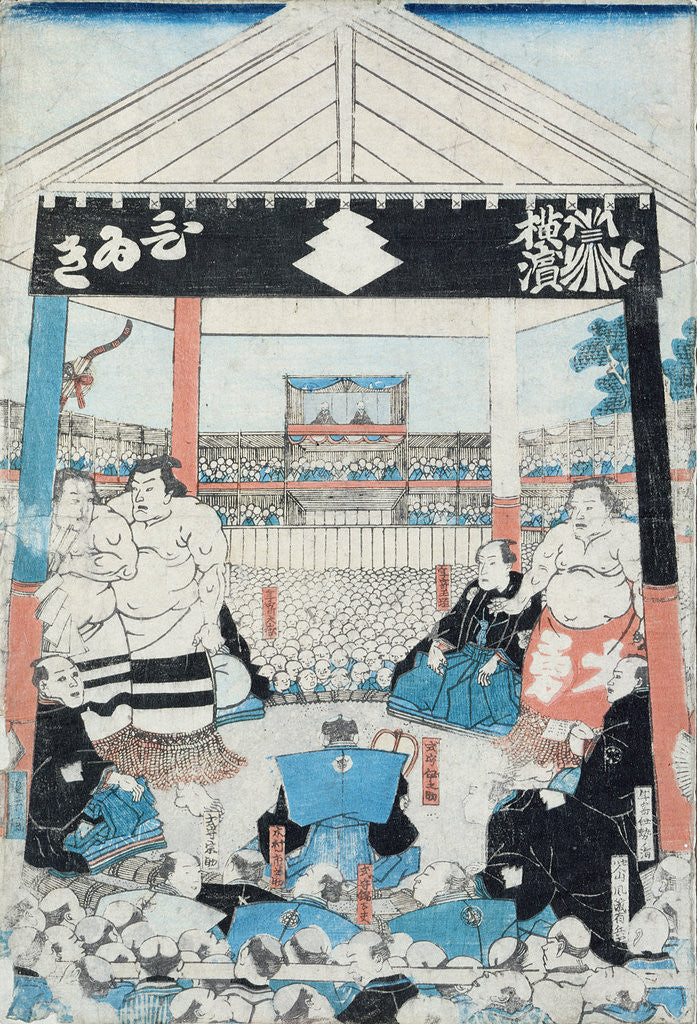 Detail of Sumo Wrestlers about to Begin a Match by Japanese School
