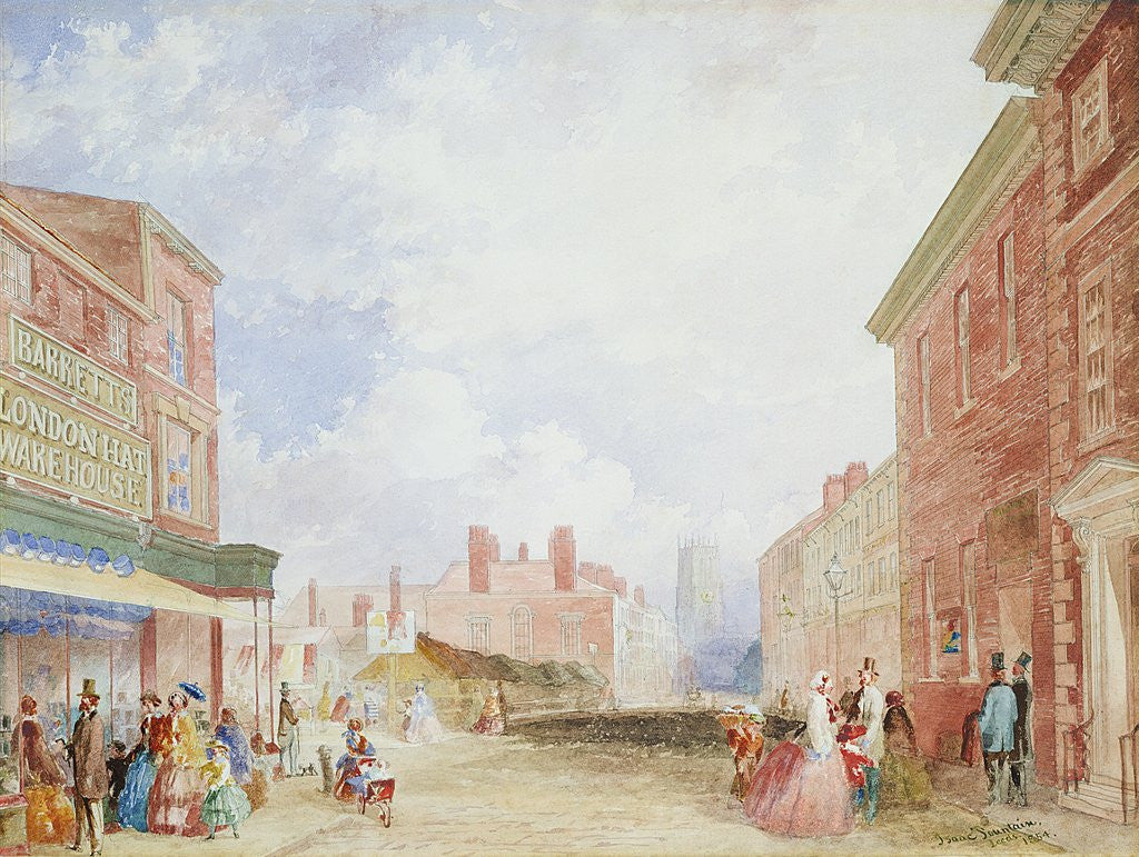 Detail of View of Kirkgate, Leeds, 1854 by Isaac Fountain