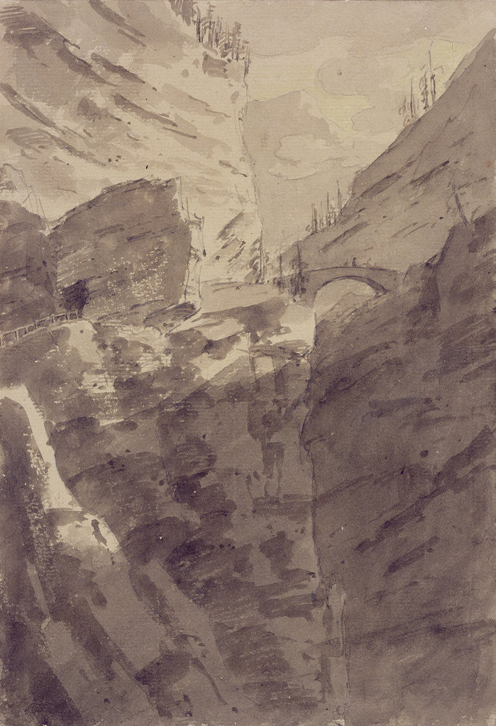Detail of Via Mala in the Grisons by John Robert Cozens