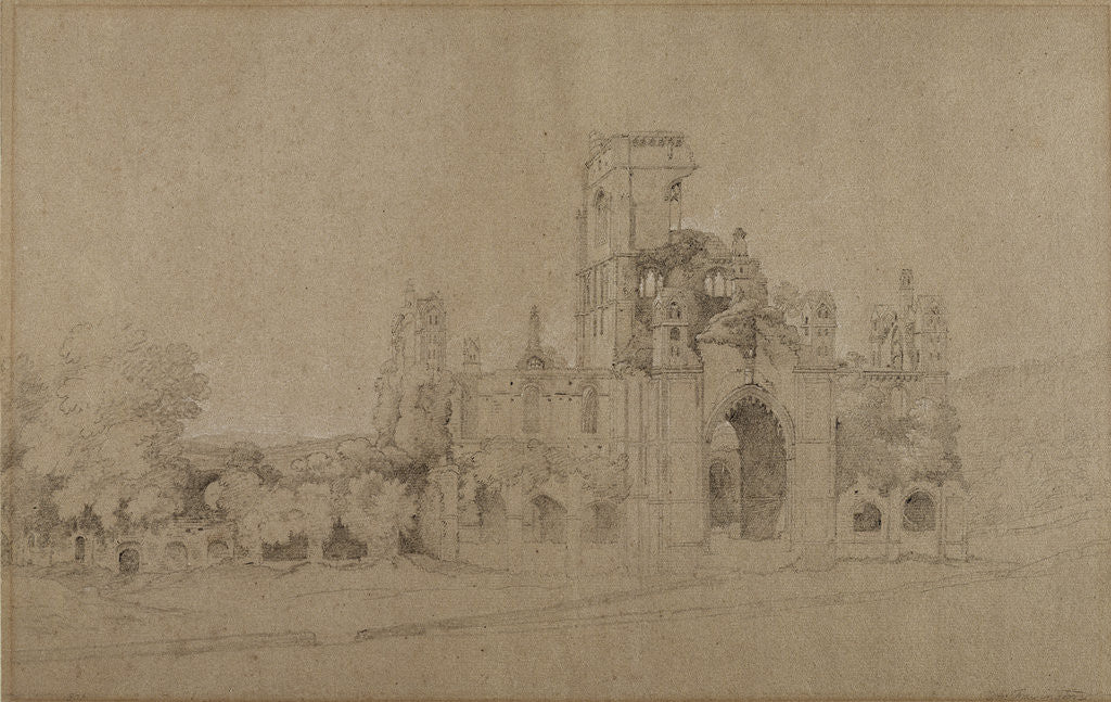 Detail of Kirkstall Abbey, 1801 by Joseph Farington