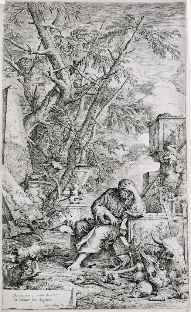 Detail of Democritus in Meditation by Salvator Rosa