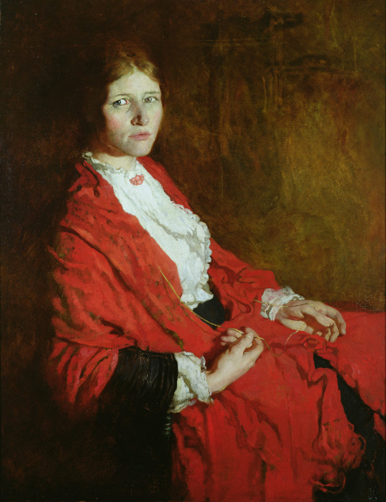 Detail of The Red Scarf by Sir William Orpen