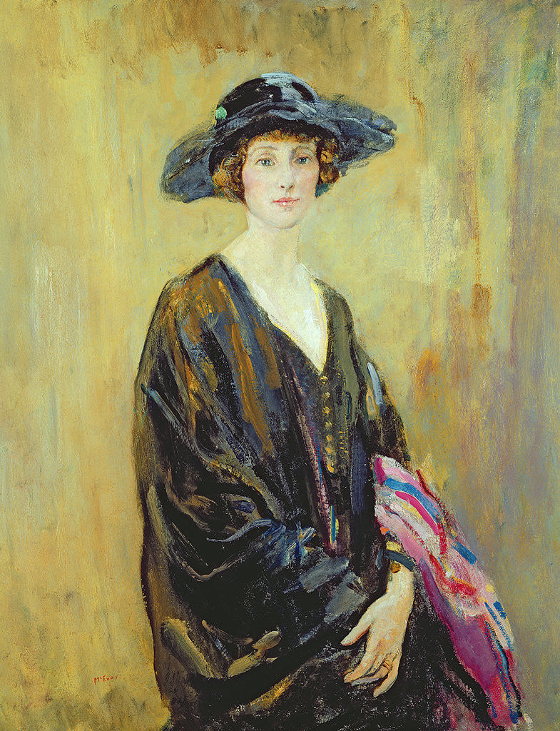 Detail of Portrait of Dorothy Una Ratcliffe by Ambrose McEvoy