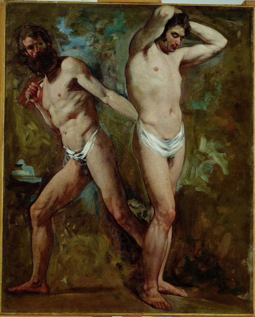 Detail of Two Standing Male Nudes by William Etty