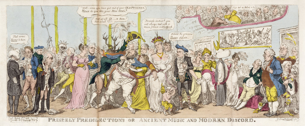 Detail of Princely Predilections or, Ancient Music and Modern Discord, 1812 by George Cruikshank
