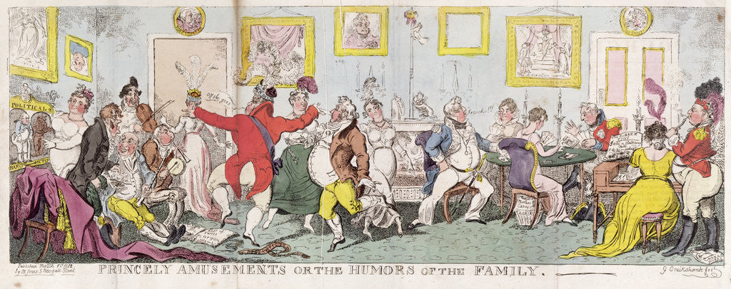 Detail of Princely Amusements or The Humors of the Family, 1812 by George Cruikshank