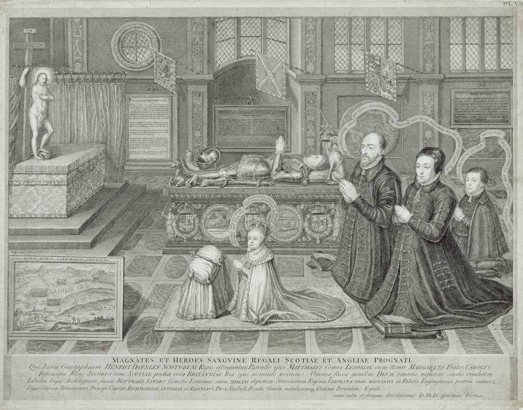 Detail of The Darnley Memorial, engraved by George Vertue by Livinus de Vogelaare