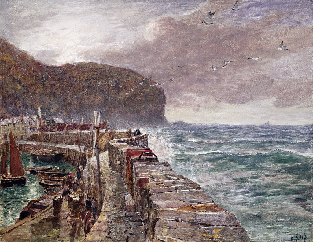 Detail of Clovelly Pier, 1897 by Charles Napier Hemy