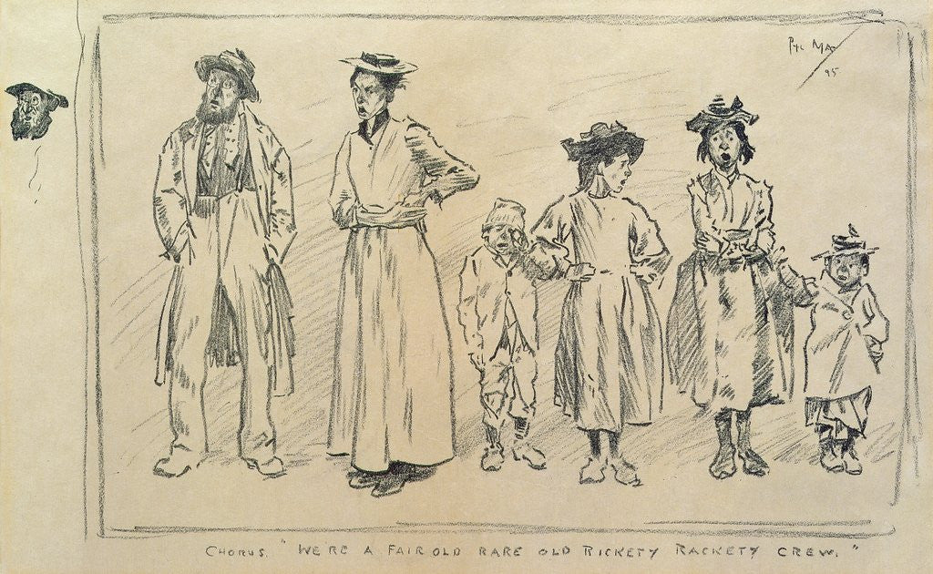 Detail of Rickety, Rackety Crew, 1895 by Philip William May