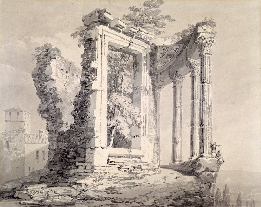 Detail of Temple of the Sibyl, Tivoli by Joseph Mallord William Turner