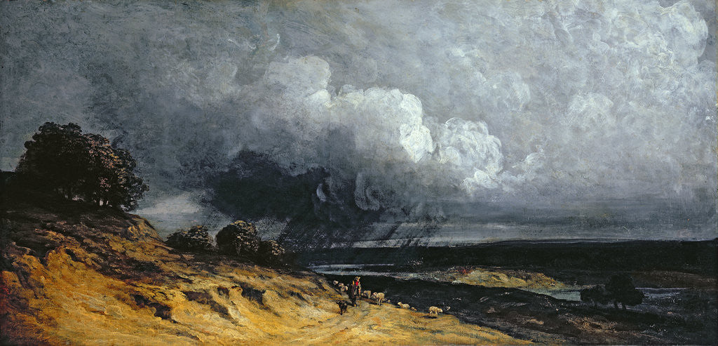 Detail of Storm near Montmartre by Georges Michel