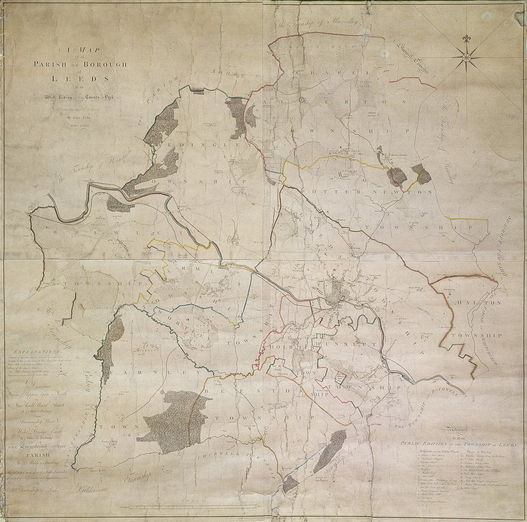 Detail of Map of Leeds, surveyed by John Tuke, 1781 by English School