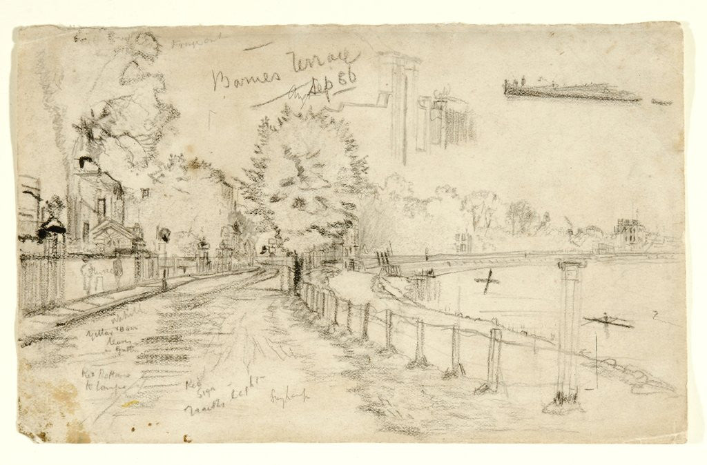 Detail of Thames at Barnes, 1886 by John Atkinson Grimshaw