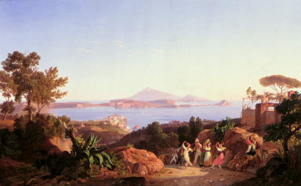Detail of View of the Gulf of Pozzuoli with Mount Solfatara, c.1830 by Carl Wilhelm Goetzloff