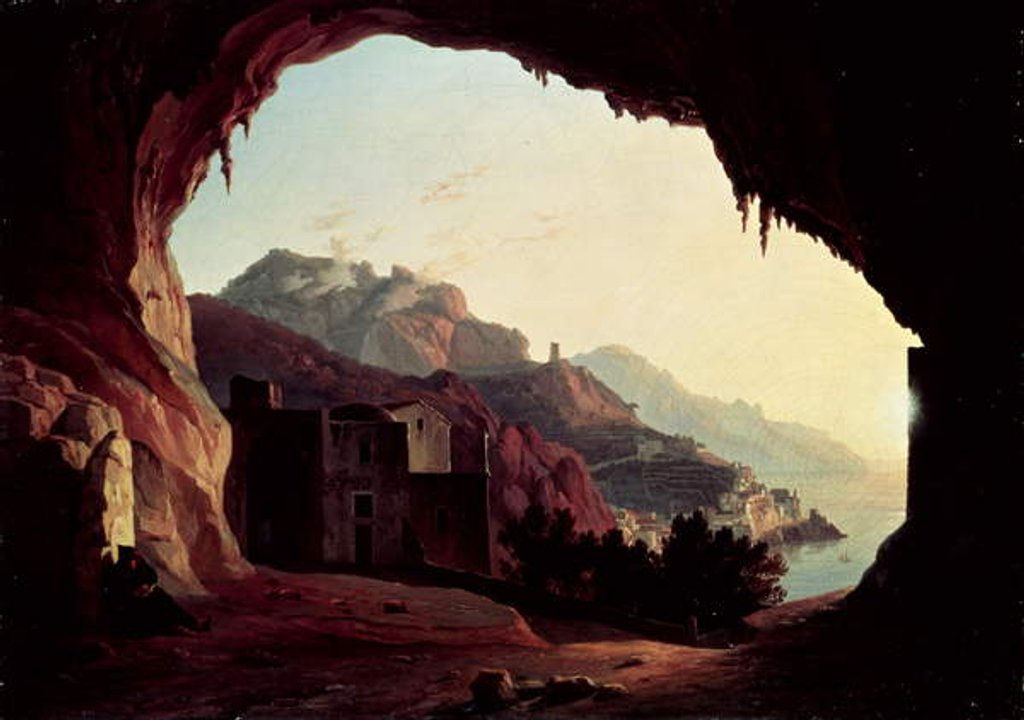 Detail of Grotto near Amalfi, c.1828 by Carl Wilhelm Goetzloff
