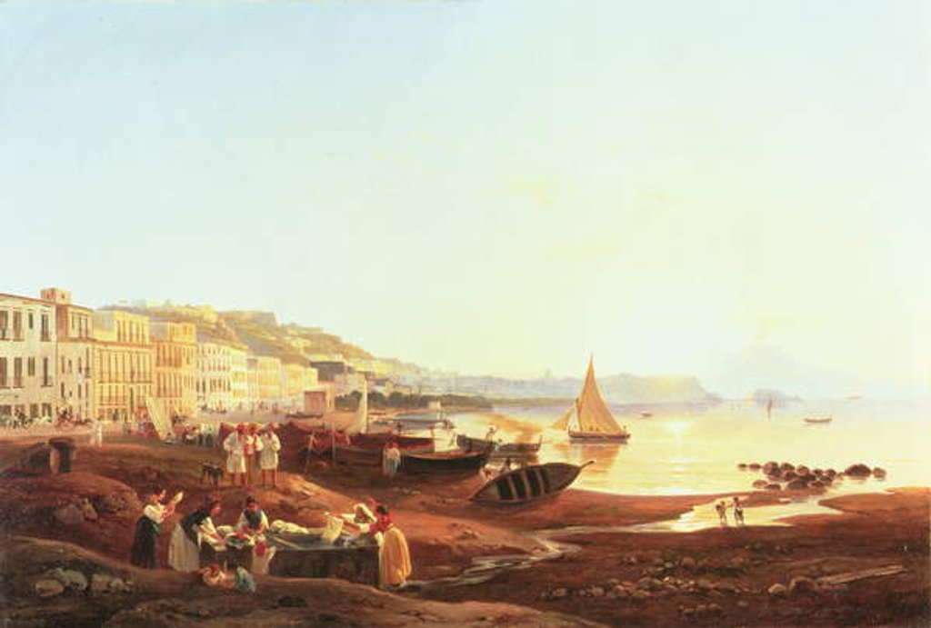 Detail of Mergellina Harbour, c.1831 by Carl Wilhelm Goetzloff