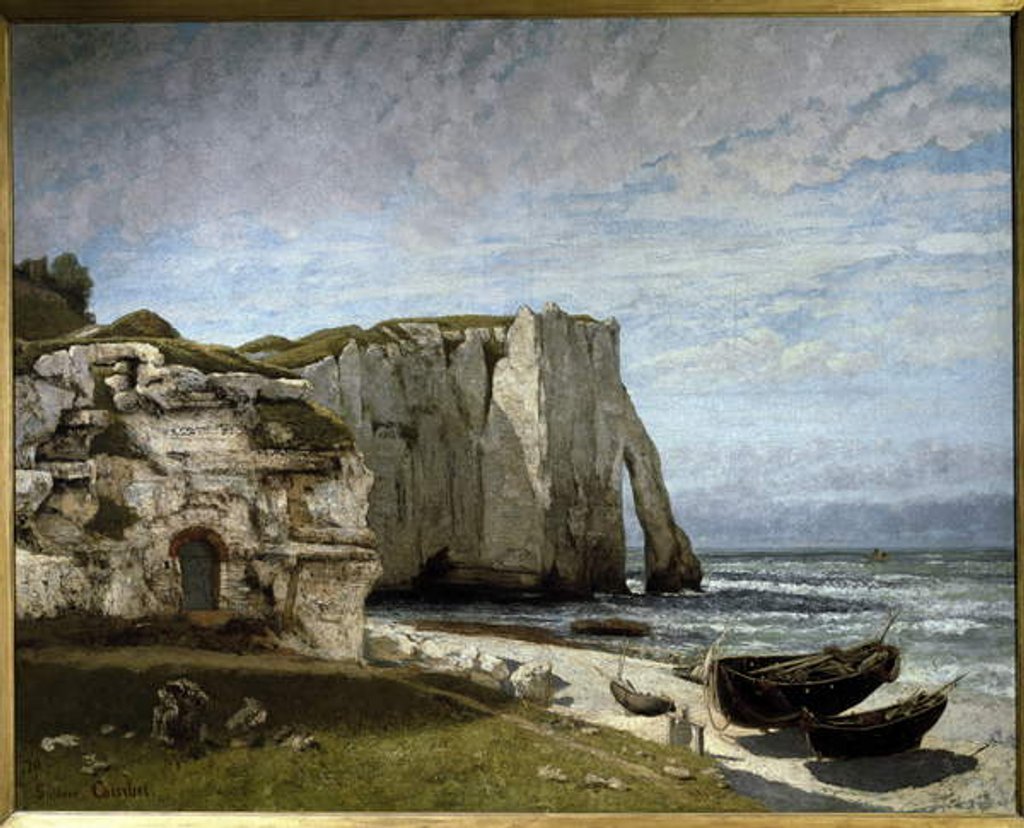 Detail of The cliffs of Etretat after the storm by Gustave Courbet