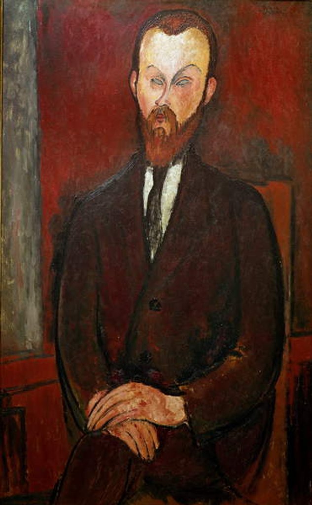 Detail of Count Wielhorski. 1916. by Amedeo Modigliani