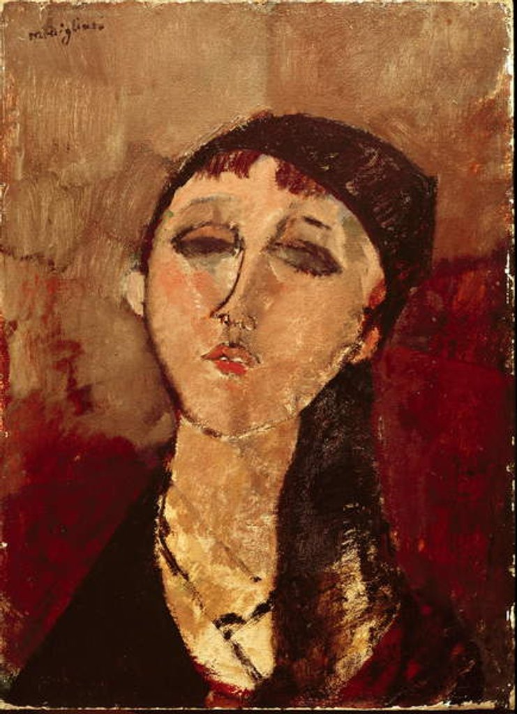 Detail of Head of a girl. 1915. by Amedeo Modigliani
