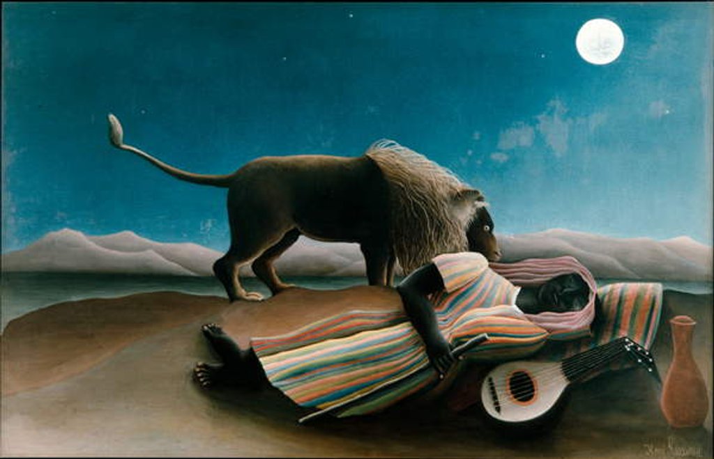 Detail of The Sleeping Gypsy Painting by Henry Rousseau dit le Douane Rousseau 1897 Sun 129,5x200,7 cm New York, Museum of Modern Art by Henri J.F. (1844-1910) Rousseau