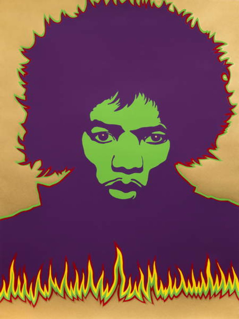 Detail of Hendrix - Fire, 1967 by Larry Smart