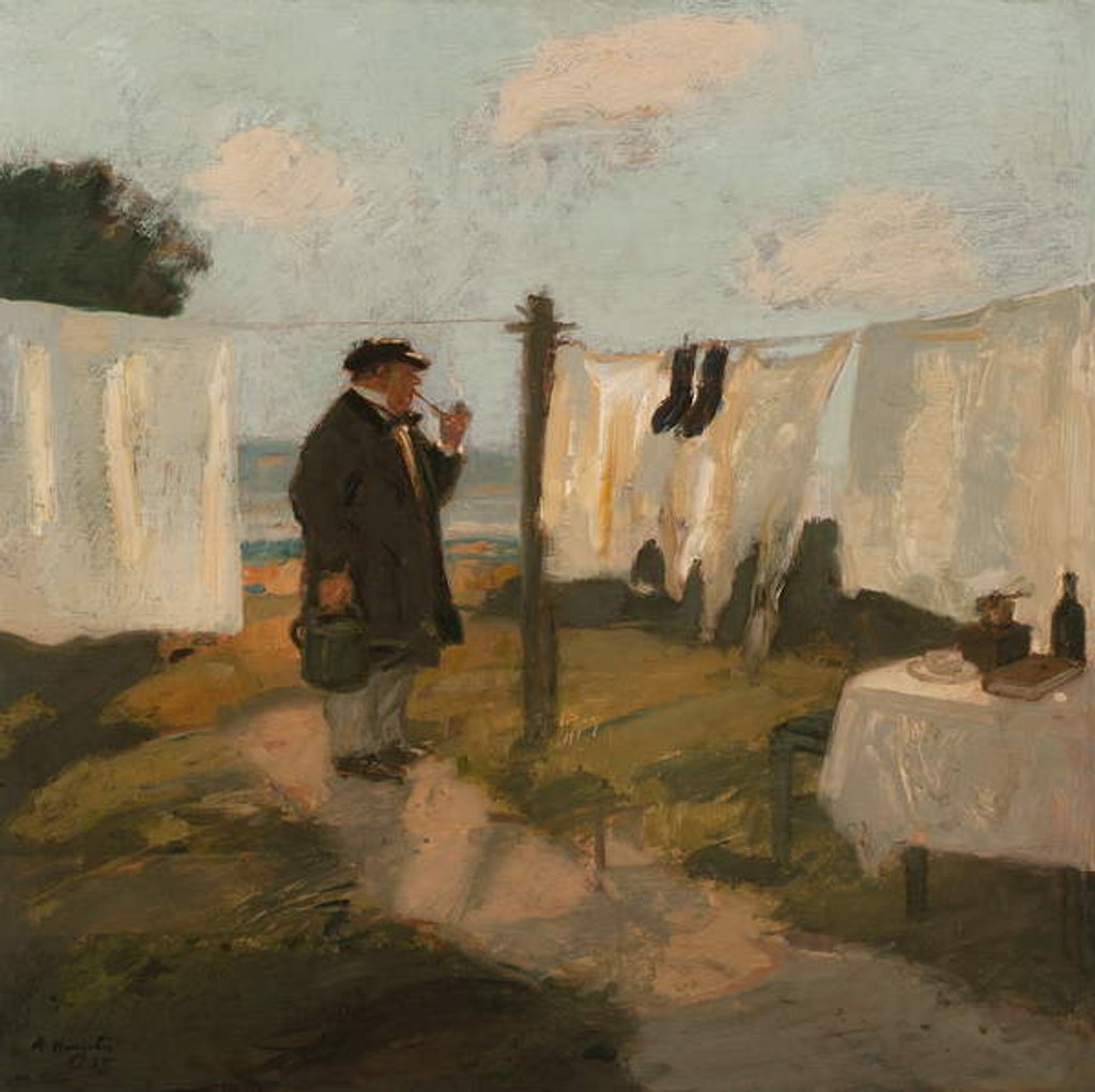 Detail of Der Bleichwiese, The Wash Meadow, 1915 by Adolf Hengeler